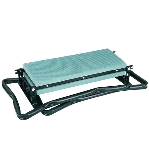 Foldable Garden Kneeler Bench With Dual Tool Pouches And EVA Kneeling Pad Handles for easy storage when folded