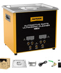 Heavy Duty Ultrasonic Cleaning Machine With Digital Timer Plus Integrated Heater 10 Liter Capacity 40Khz Frequency, with stainless steel tank and controls.