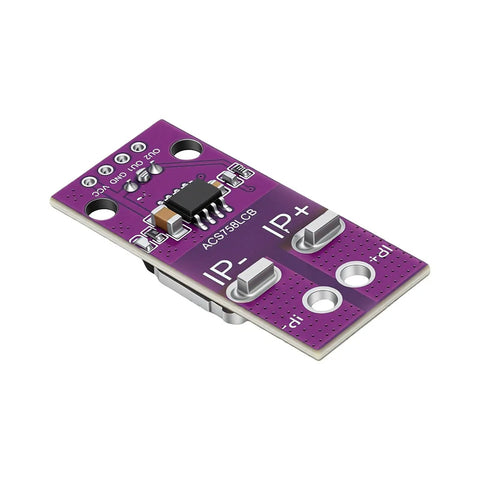 Rock Hard Hall Current Sensor Module Rated At One Hundred Fifty Amps Made For Motor Control Circuit Designs And Garage Builds Featuring Ten Millivolt Per Amp Sensitivity, compact purple circuit board.