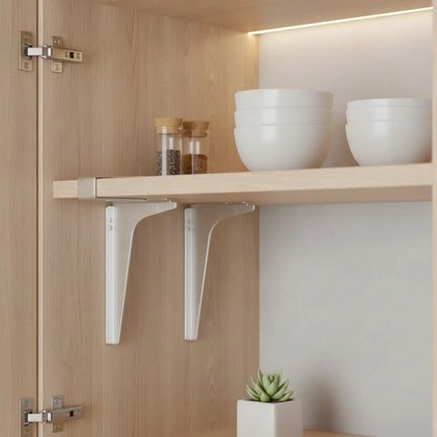 Stainless Steel L Bracket Shelf Support Wall Mount For Kitchen Cabinets Closets And Wardrobes 2 8 Inch Height Silver