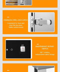 Heavy Duty 40 Tray Food Dehydrator With A Rock Solid 2400W Motor And Pinpoint 30 To 90 Degree Celsius Control showing door handle, lock catch, rotary switch, and universal runner.