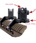 Ultralight Flip Up Sight, 45 Degree Offset Rapid Transition Front And Rear Backup Sights For Rifles on Picatinny rail