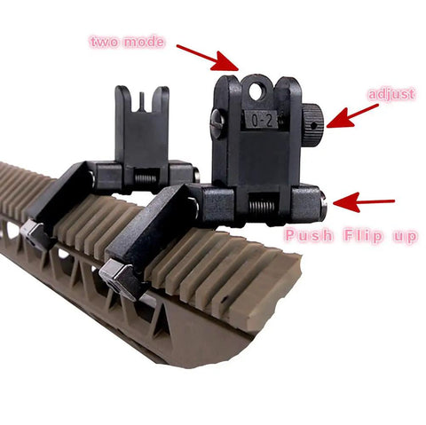 Ultralight Flip Up Sight, 45 Degree Offset Rapid Transition Front And Rear Backup Sights For Rifles on Picatinny rail
