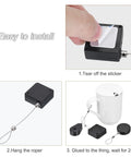 Steps to install Hella Secure Retractable Cable Lock With Sturdy Double Sided Adhesive Mounting Pad For Phones TV Boxes And Remotes Black 4 Pack