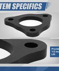 Level Up Your Rig Today With This Sick Pair Of 0.5 Inch Front Upper Mount Suspension Leveling Lift Spacers Kit Built For Dodge Ram 1500 4wd Trucks Featuring A Tough Black Powder Coated Finish, showing close-up of spacer detail.