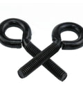 Beefy Heavy Duty Eye Bolts With Nuts And Washers 1/4 Inch By 1.18 Inch Lifting Ring Hooks, black carbon steel finish, crisscrossed