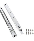 Built Tough Full Extension Ball Bearing Drawer Slides Glide Like Butter Cabinet Runners with screws for easy installation.
