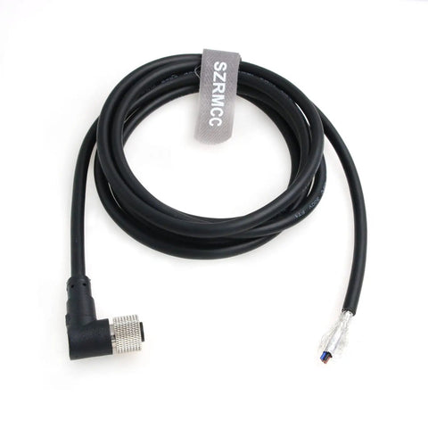 M12 ACode 4 Pin Female Right Angle Sensor Actuator Cable Bare Wire For Industrial Cameras Fieldbus IO Link 22AWG 10m Waterproof