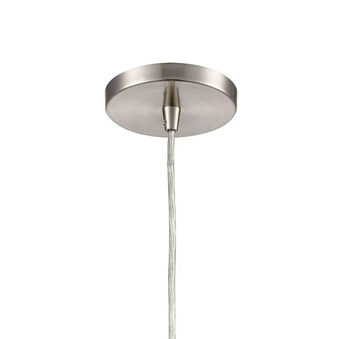Ceiling mount from Turbulence Mini Pendant Light In Satin Nickel With Aqua Opal Swirl Glass, 1 Light Sleek Hardwired Modern Contemporary