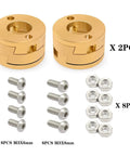2 Pack Brass Couplers For 3D Printer Z Axis T8 Lead Screw And Hotbed with screws and nuts, CNC machined, low backlash.