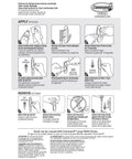Instruction sheet for Designer Damage Free Wall Hooks Set With Sixteen Hooks And Twenty Four Adhesive Strips Holds Up To Five Pounds No Tools Needed Great For Hanging Organization And Storage In Your Home.
