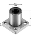 LMK10UU Square Flange Linear Ball Bearing Bushing, 10mm Bore X 19mm OD X 29mm Length, Double Sealed Chrome Steel