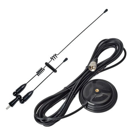 Beefy Dual Band VHF UHF Magnetic Base Antenna For 2m And 70cm Radios With 3.5 Inch Mount And 13 Foot RG58 Cable PL259 UHF Male