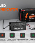 Beefed-Up 24V LiFePO4 Battery Charger, 40A Smart AC-DC Fast Charger with LED indicators and Anderson Connector.