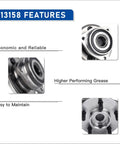 2 Pack Front Wheel Hub And Bearing Assembly For 1999 2001 Jeep Cherokee 2000 2006 TJ 1999 2006 Wrangler Front view with features