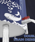 Portable Adult Bathtub For Ice Baths And Warm Spas, Folding Japanese Soaking Tub double drain design with whale graphic