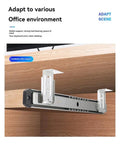 Heavy Duty Adjustable Underdesk Keyboard Slide Rail With Non Slip Skid Side Mount 35 Key Computer Drawer Track Quick Install for office setup