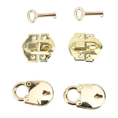 Vintage Hasp Latch Lock Set For Jewelry Boxes And Wooden Cabinets With Rustproof Zinc Alloy Glossy Finish Keys Included