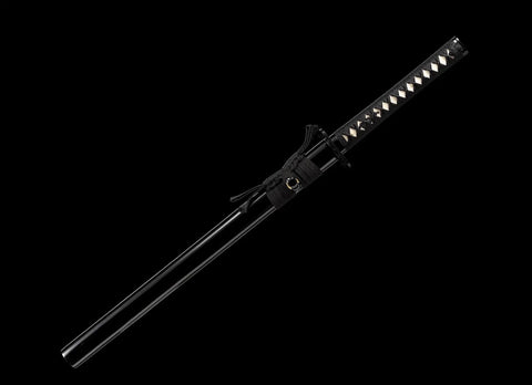 Handmade Full Tang Samurai Katana Black Ninjato Ninja Sword Replica Battle Ready Spring Steel Blade Fully Disassemblable For Easy Maintenance
