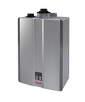 Rock Solid Professional Grade Tankless Hot Water Heater With Hella Smooth 11 GPM Flow, sleek silver design for efficient heating.