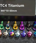 Premium M6 Titanium License Plate Screw Kit With Matching Washers Slick Green Finish Heavy Duty Fasteners For Cars Trucks And Hot Rods Clean Look Straight Forward Install 4 Pack in various colors.