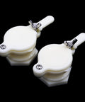 2 Pack Honey Gate Valves For Extractor Beehive Tap Nylon Construction Durable For 5 Gallon Buckets shown on black background