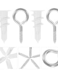 20 Sets Self Drilling Drywall Screws And Nylon Anchors Kit For Gypsum And Plasterboard, silver screws with white anchors