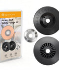 Image of 4 Inch Airway Buffing Wheel Flange Kit With Five Eighths Inch Arbor Hole Extension Shaft Ready Safe Flange
