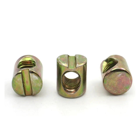 M6 and M8 Barrel Bolts With Hammer Embedded Nuts Cross Dowels Slotted Fittings For Beds Cribs And Chairs