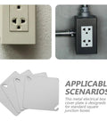 4 Pack Square Electrical Box Cover Plates For Blank Control Panels Or Junction Boxes shown beside various applicable scenarios