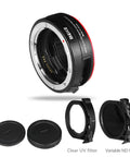 EF To EOS R Drop In Variable ND Filter Adapter With Auto Focus And UV Filter 1.5 To 9 Stop ND Range Supports Canon EF EFS Lenses