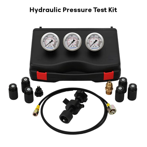 Pro Grade Nitrogen Accumulator Charging Kit With Three Precision Gauges 1500 To 6000 PSI Six Universal Adapters Including M28x1.5 And UNF 5/8 And 1/2 Heavy Duty Hydraulic Tool Set For Pressure Testing