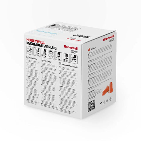 Box of 100 Corded Disposable Foam Earplugs Orange NRR 33 Noise Reduction For Maximum Protection All Day Comfort With Bell Shaped Inner Ear Fit