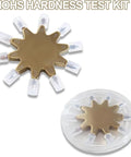 Pro Grade Mohs Hardness Test Kit With 1 to 10 Scratch Tester Picks Gold Ten Pointed Star Grip, gold 10-point tester and case
