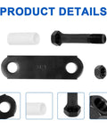 Trailer Shackle Kit For Double Eye Springs, Tandem Axle Handcuff And Spring Hanger Kit with bolt and nylon bushing detail