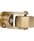 Brass Caster Wheels Set, 4 Pack Antique Ball Swivel Casters For Furniture, side view of single caster with antique brass finish