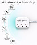 Flat Design Power Strip With USB Ports And 5 Foot Extension Cord Game Changer Travel Kit featuring surge protection labels.
