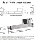 Diagram of BST-YF-BZ Quiet Linear Actuator With NEMA 17 Stepper Motor Drive 50mm To 1000mm Stroke Push Rod For Automation Equipment