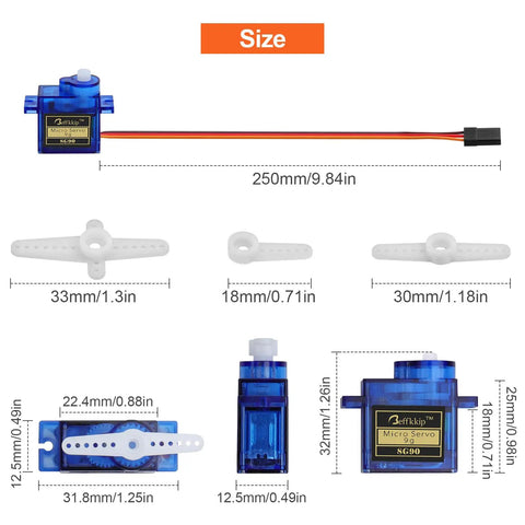 Select This Badass 10 Pack Of Sg90 9g Micro Servo Motors For Rc Robots Helicopters And Cars Plus Diy Arduino Raspberry Pi Builds That Roll Smooth And Perform Flawlessly Every Time with size details shown.