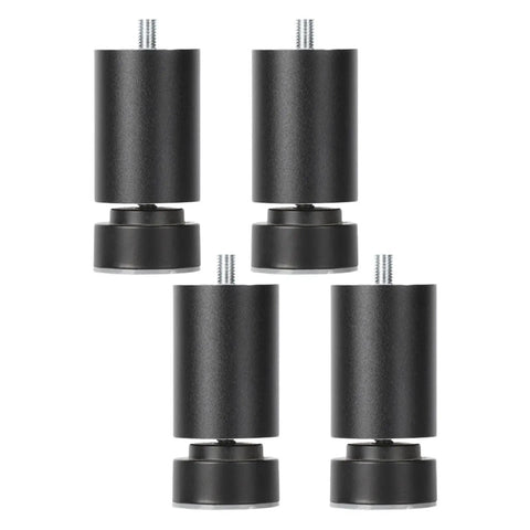 Heavy Duty 4 Pack Furniture Support Legs for Tables Beds Cabinets and Sofas, 15cm Black Aluminum Threaded Feet, Easy Leveling