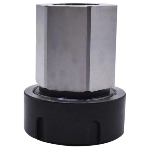 Durable Hex Collet Block Chuck Holder For Precision Machining, metal hex holder with stable black base for milling machines.