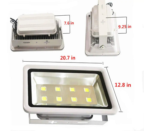 400W LED Outdoor Flood Light Daylight White 6000K Waterproof Security Light for Home and Garage, Ultra Bright Flood Lamp dimensions