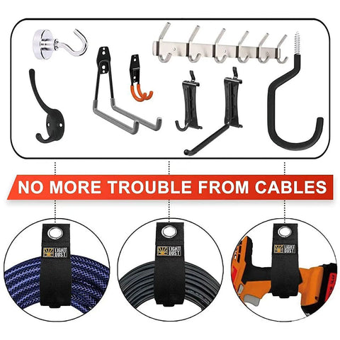Heavy Duty Cord Wrap Straps Kit For Garage Organization And Tool Storage With Durable Hooks And Fastening Straps For Cords Hoses Rope RV And Boat Gear 22 Piece Set For Easy Dispense Secure Tidy Garages
