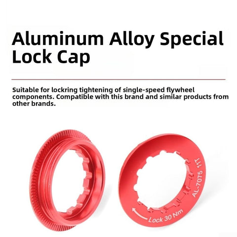 CNC Aluminum Freewheel Cog Set 16T Or 18T For MTB And Fixed Gear Hubs Red Finish Includes Spacer Rings And Lockring