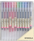 Colorful 0.5mm Gel Ink Pen Set Pack of 12 Assorted Colors for Office and School in transparent case, fine tip pens