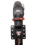 Close-up of Velocity Series Fully Powered Trailer Jack with Side Mount 12,000 lbs per leg capacity, 24 inch travel, bolt-on installation