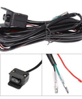 12V Mini Rocker Switch Handlebar Control For ATV And UTV Winches Waterproof Remote Wired harness with connectors and switch mounted.
