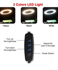 Image showing 3 colors LED light options with remote control for Third Hand Soldering Tool With 6 Flexible Arms Helping Hands For PCB Work Hobby Welding Station USB DC Cooling Fans Pro Grade Must Have Gooseneck Clamps And 360 Degree Rotated Clips.