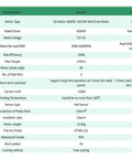Technical specifications table for Rock Solid 4000 Watt Brushless Mid Drive Electric Motor for Moped Scooter ATV Go Kart.
