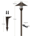 Low Voltage Landscape Lighting 12 Pack Aluminum Pathway Lights With G4 Bulbs Waterproof Oil Rubbed Bronze Round Shade product dimensions